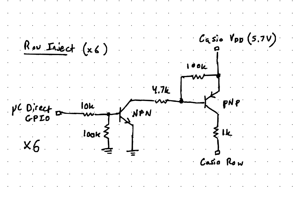 Row injection transistor circuit